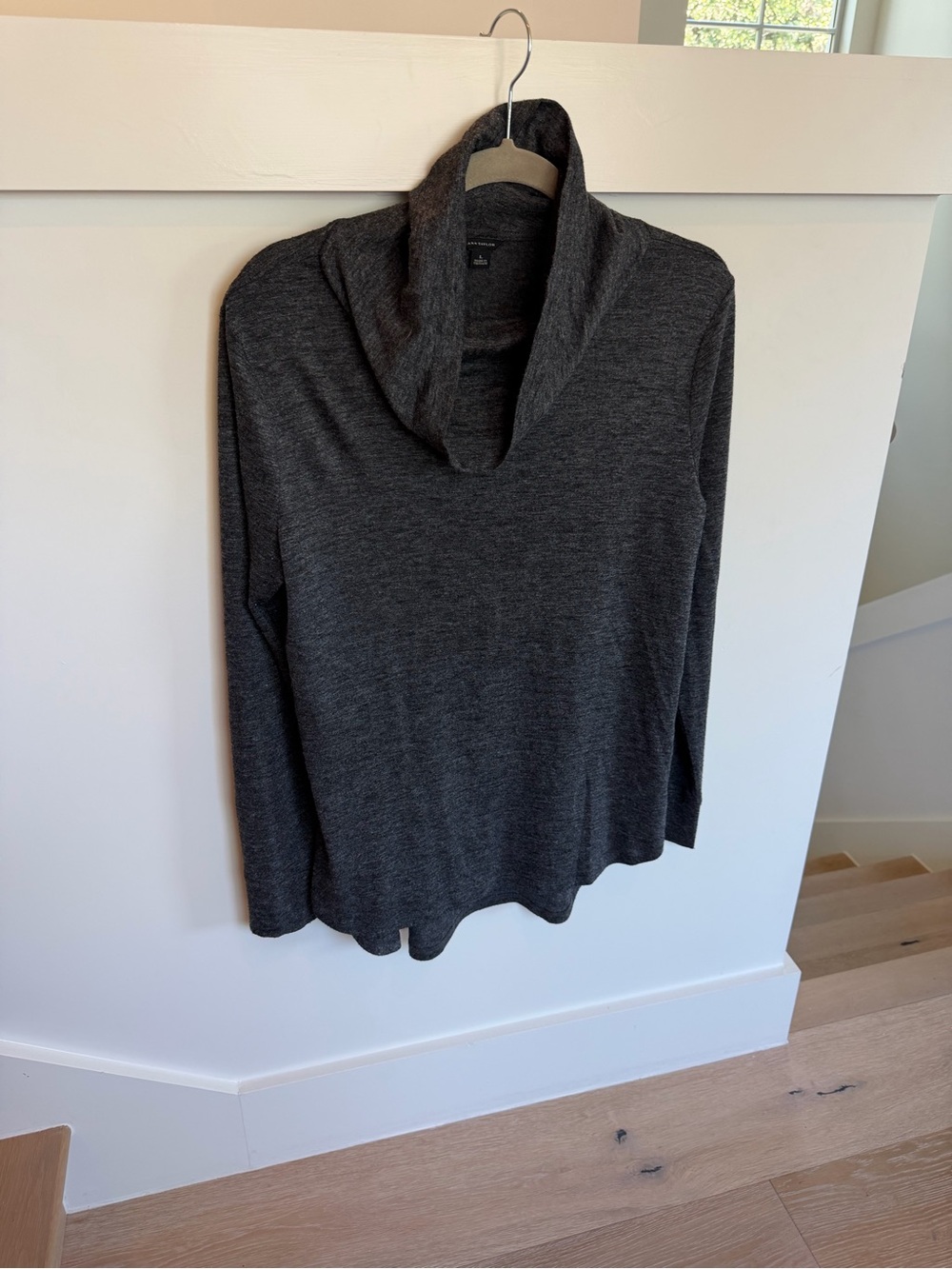 Ann Taylor Charcoal Cowl Neck Women's Sweater Womens Size Large